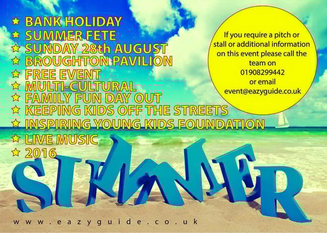The event is held at Broughton Pavilion in Milton Keynes.