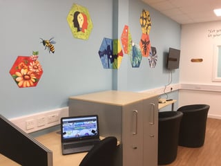 The Hive's artwork was done by local MK artist, Ruth Eales.