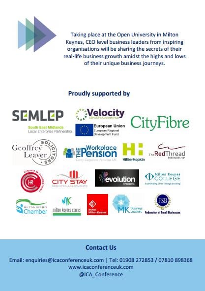 Bucks Biz clients are organising the I.C.A Conference at the Open University in Milton Keynes.