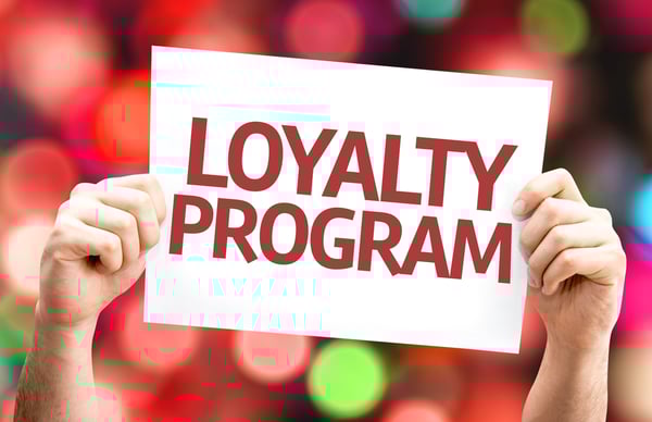 Loyalty Program card with colorful background with defocused lights