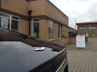 Aston Martin parking at our iCentre in Newport Pagnell, Milton Keynes